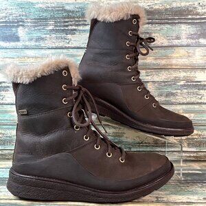 Merrell Winter Snow Boot Size 6.5 Brown Leather Waterproof Warm 200g Insulation